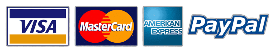 Visa, MasterCard, American Express, PayPal